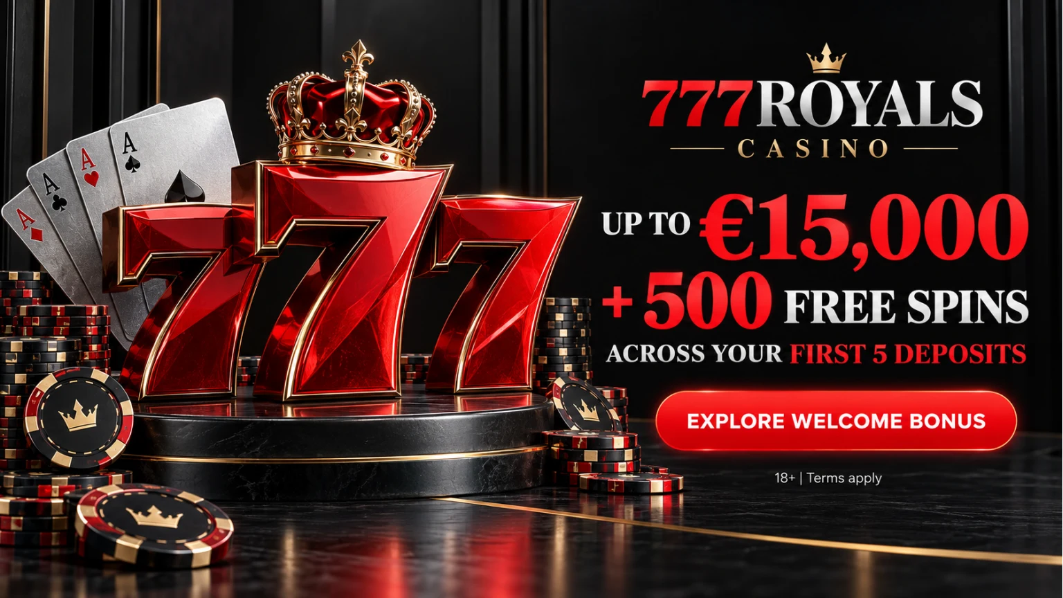 777royals Casino: up to €15,000 and 500 free spins across your first five deposits. Explore Welcome Bonus. 18+, terms apply.